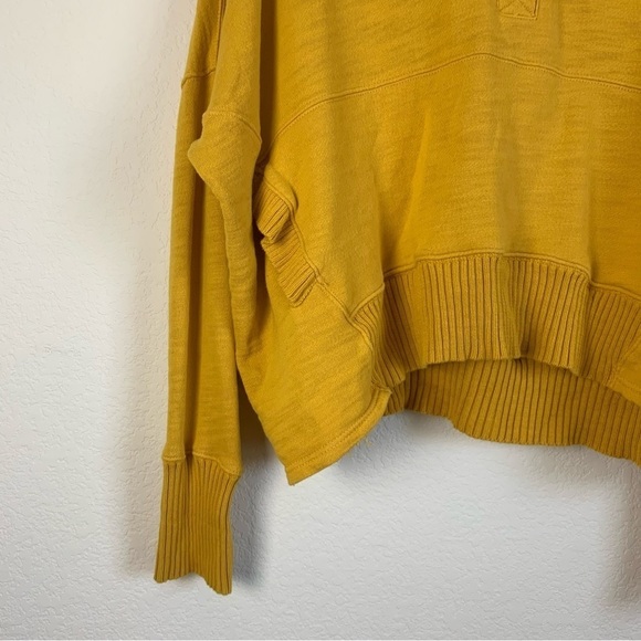 Free people movement Womens yellow honey dove pull over hooded sweater L - Picture 8 of 10
